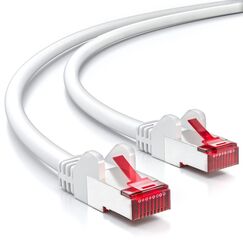 deleyCON 5m Netzwerkkabel Cat6-1000 Mbit (Kupfer, S/FTP, Halogenfrei) RJ45 Gigabit Patchkabel Ethernet LAN Kabel Cable - für DSL Internet WLAN Switch Router Modem Patchpanel POE - Weiß