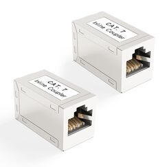 VCELINK RJ45 Kupplung Cat7, vergoldet Lan Verbinder, 10 Gigabit Lan Kabel Verlängerung, Lan Adapter geschirmt für Ethernet Kabel, Netzwerkkabel, Patchkabel Cat6A Cat6 Cat5e Cat5, 2 Stück