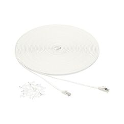 Amazon Basics flaches RJ45 Cat-7 Gigabit Ethernet Patch Internetkabel, 30.5 m, Weiß