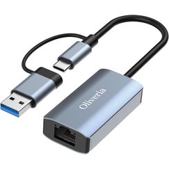 USB-C auf Ethernet Adapter - USB 3.0 auf RJ45 Gigabit Ethernet LAN 1000 Mbps Netzwerkadapter für Windows/Mac/Linux