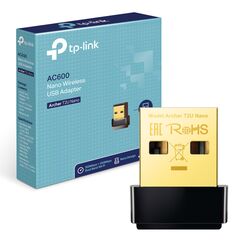 TP-Link Archer T2U Nano AC600 USB WLAN Stick Adapter(433MBit/s 5GHz, 200MBit/s 2,4GHz, WPA und WPA2-Verschlüsselungs-Standard, Windows 11/10/8.1/8/7/XP, Mac OS 10.15 und früher), Wi-Fi 5 AC600