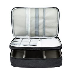 Ruyosn Kabel Organizer Tasche Kabel Wasserdicht Kabeltasche Groß Festplattentasche Elektronische Tasche Doppelschicht Elektro Organizer Cable Bag Elektronik Zubehör Organisator Schwarz