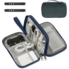 OdiuK Kabeltasche, Elektronische Tasche Universal Kabelorganizer Tasche, Tragbare Reisekabel Wasserdicht Doppelschicht Reise Elektronik Zubehör Taschen für Handy Ladekabel USB Powerbank (Blau)