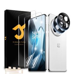 JZG 2+2 Stück für OnePlus 13 Schutzfolie [Nicht-Glas], 2 Displayschutz + 2 Kameraschutz, Fingerabdruck-ID unterstützen, Selbstheilung, Selbstheilung, Anti-Kratzer, HD Klar