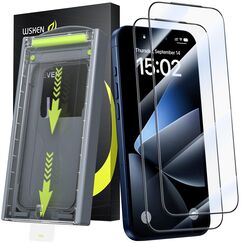 WSKEN für iPhone 17 Pro Max für Panzerglas - [Auto Staubentfernung] 9H+Unzerbrechlich Militär-Sicherheitsglas Displayschutz Folie,Anti-Fingerabdruck,Anti-Bläschen,Fast Unsichtbar,Kompatibel mit Hülle