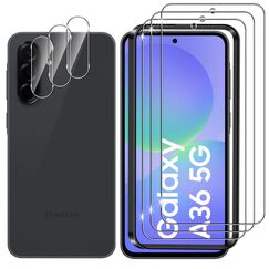 Lutree für Samsung Galaxy A36 5G für Panzerglas Schutzfolie, 3+3 Stück Schutzglas + Kameraschutz Folie, 9H Härte HD Displayschutz Bläschenfrei Anti- Kratzer Displayfolie für Samsung A36 5G