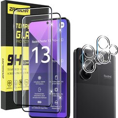 ZAXGLAR Schutzfolie für Xiaomi Redmi Note 13 Pro Plus 5G für Panzerglas,2 Stück Panzerfolie und 2 Stück Kameraschutz,HD Displayschutz, 9H Härte HD Schutzglas Displayfolie