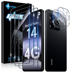 Aerku Schutzfolie für Xiaomi Redmi Note 14 4G für Panzerglas, 3 Stück 9H Härte Folie und 2 Stück Ultra-Klar Kameraschutz, 0.33mm Anti-Kratzen Displayschutz, Anti-Bläschen Schutzglas