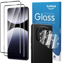 Natbok 2+2 Stück 3D Schutzglas für Xiaomi Redmi Note 14 Pro 5G 6,67 Zoll für Panzerglas, DisplaySchutzglas mit Kamera Schutzfolie, Ultra-Klar Schutzglas, Anti-Bläschen Displayschutz Redmi Note 14 Pro