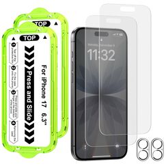 Esanik 2+2 Stück für iPhone 17 für Panzerglas Matte, 2x Matte Schutzfolie mit 2x Kameraschutz, 9H Anti-Glare Displayschutz Folie, 2025-6,3 Zoll