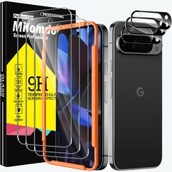 Milomdoi 3 Stück Schutzfolie für Google Pixel 9 Pro für Panzerglas mit 3 Stück Kameraschutz Camera, Panzerfolie Displayschutz Zubehör, [Fingerabdruck Geeignet] Handyhülle Freundlich