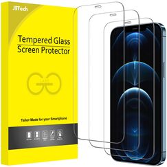 JETech Schutzfolie für iPhone 12 Pro Max 6,7 Zoll, 9H Gehärtetes Glas Displayschutz Hat Keinen Einfluss auf die Hülle, Panzer HD Klar, 3 Stück