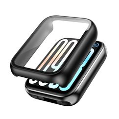 FDHYFGDY Hülle für Xiaomi Smart Band 9 Pro, Rundum PC Schutzhülle mit Displayschutz, Schutzfolie Kompatibel mit Xiaomi Mi Band 9 Pro - Schwarz