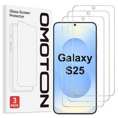 OMOTON für Samsung Galaxy S25 für Panzerglas, 3 Stück Schutzfolie kompatibel mit Samsung S25, 9H Härte Displayschutz Folie, Anti- Kratzer, Bläschenfrei, HD-Klar