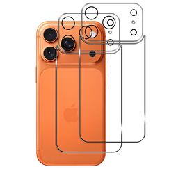 Wookfiss Rückseite Schutzfolie für iPhone 17 Pro für Panzerglas, 2 Stück Rückseite Panzerfolie + 2 Stück Kamera Schutzfolie, 9H Härte, HD Displayschutz kompatibel mit iPhone 17 Pro