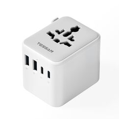 TESSAN Reiseadapter Weltweit, Universal Reisestecker mit 2 USB A und 2 USB C, Internationaler Steckdosenadapter, Universaladapter für England USA Japan Thailand Australien, Travel Adapter