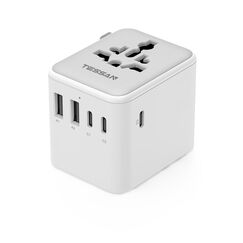 TESSAN Reiseadapter Weltweit, Universal Reiseadapter mit 2 USB A und 3 USB C, Internationaler Steckdosenadapter, Reisestecker Adapter Weltweit für USA England Japan Thailand Australien, Travel Adapter