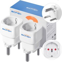 Bigfish Reiseadapter Südafrika Steckdose 2Pack, Typ M Adapter für EU zu Südafrika/Mosambik/Bhutan/Namibia/Botswana, Weiß