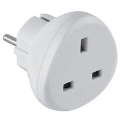 Electraline 70058 UK Reiseadapter Nach Deutschland/Europa, Weiß