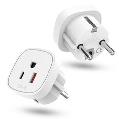 Oliveria 2 Stück Adapter US für USA-Reise aus EU, Stecker US zu EU, Netzadapter für Geräte mit USA-Netzteil