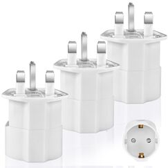 Adapter England Deutschland Stecker UK Adapter 3 Stück Steckdosenadapter England Tipo G Travel Adapter Steckdose für England/Schottland/Irland/Dubai/Maldiven