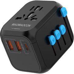 Reiseadapter Weltweit, Universal Reisestecker mit PD20W, 2 USB, 1 USB C und 1AC Steckdose, Internationaler Steckdosenadapter, Universaladapter für Deutschland USA England Thailand Italien Australien