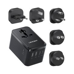 LENCENT Reiseadapter Weltweit, 28W Typ G, D, A, I, C, Universal Reisestecker Adapter mit 3 USB C und 2 USB A, Internationaler Steckdosenadapter für USA England Japan Malediven Sri Lanka Australien