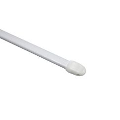 GARDINIA Vitragestange flachoval, Ausziehbar, Gardinenstange, Metall/Kunststoff, Wei&szlig;, 80-120 cm, 2 St&uuml;ck