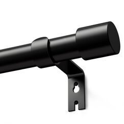 Schwarz Gardinenstange 76-228 cm, 25mm Vorhangstange Ausziehbar Curtain Rod Gardinenstangen f&uuml;r Fenster Outdoor (Schwarz Matt, 76 to 228 cm)