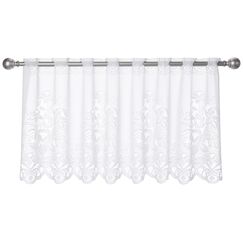 Elbersdrucke Bistrogardine 1129 wei&szlig; halbtransparent 60x160 cm Scheibengardine Kurzgardine f&uuml;r Wohnzimmer Schlafzimmer Flur 501239