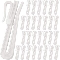 Fiyuer vorhanghaken wei&szlig; 50 Pcs Gardinenhaken Gleiter Einstellbar Weiss Kunststoff Curtain Haken Vorhanghaken gardinenr&ouml;llchen 7mm (7 cm)