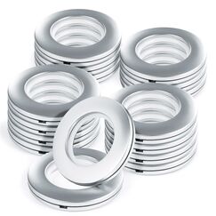 WCIC 16 PCS Gardinenringe Gardinen &Ouml;sen Kunststoff Vorhangringe Vorhang&ouml;sen Schlag&ouml;sen &Ouml;sen Stoffoesen Kunststoff&ouml;sen 40mm DIY Ringe f&uuml;r Fenstervorhang, Duschvorhang, Umkleideraum T&uuml;rvorh&auml;nge Silber