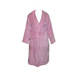 Schloß Hellenstein Z-26021 L rosa Mikrofaser Coral Bademantel mit aufgestickter Lilie, Größe L, rosa
