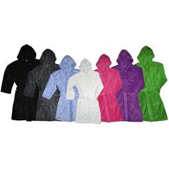 VIELE FARBEN - Kinder Bademantel Kuschel Soft Fleece Microfaser mit Kaputze & Taschen Jungen, Mädchen (164, Weiss) // Home-Impression