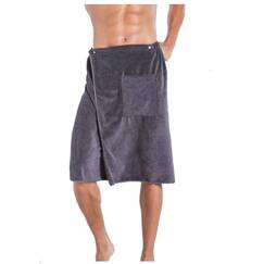YJZQ Herren Saunatuch, elastisch, Strandrock, saugfähig, Sommer-Bademäntel mit Smartphone-Tasche, für Strand, Haus, Hotel, Einheitsgröße