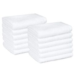 Amazon Basics Waschlappen Set, 100% Baumwolle Extra Saugfähig Schnelltrocknend, 30 x 30 cm, Weiß, 12er-Pack
