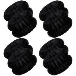 4 Paar Spa Handgelenk Waschband Mikrofaser Gesichtswäsche Armbänder Saugfähiges Handgelenk Schweißband für Frauen Verhindert das Verschütten von Flüssigkeit (Schwarz, Vielseitiger Stil)