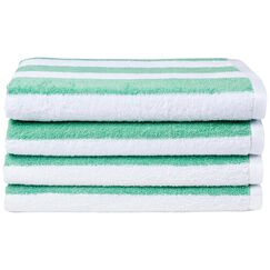 Amazon Basics Strand-, Pool-, Fitness- & Saunatuch, 100% Baumwolle Cabana-Streifen, 76 x 152 cm, Grün, 2er-Pack