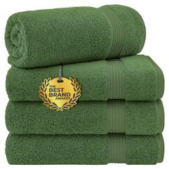 Cotton Paradise Badetücher für Badezimmer, 100% Baumwolle, 4-teiliges türkisches Badetuch-Set, weiche Plüschhandtücher, Clearance Badezimmer-Set, salbeigrün Badetücher