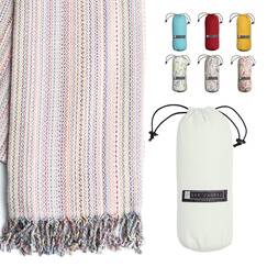 BAY LAUREL T&uuml;rkisches Strandtuch mit Reisetasche, 39 x 71 cm, schnell trocknend, sandfrei, leicht, gro&szlig;e &uuml;bergro&szlig;e Handt&uuml;cher, leicht