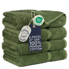 Towel Bazaar Premium t&uuml;rkische Baumwolle super weich und saugf&auml;hig Handt&uuml;cher (4-teiliges Badetuch, Moosgr&uuml;n)