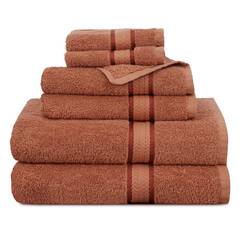 COTTON CRAFT Ultraweiches 6-teiliges Handtuch-Set, 100 % Baumwolle, saugfähig, 580 g/m², 2 große Badetücher, 2 Handtücher, 2 Waschlappen, luxuriöses Badezimmer-Handtuch-Set, schnell trocknend
