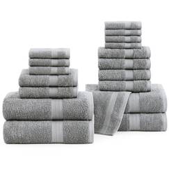 LANE LINEN Luxuriöses Badezimmer-Handtuch-Set, 100 % merzerisierte Baumwolle, superweich, flauschig und sehr saugfähig, 4 große Badetücher, 8 Waschlappen, 6 Handtücher, vorgeschrumpft