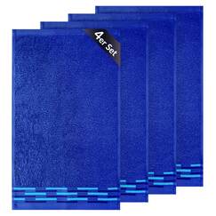 Lashuma Gäste Handtuchset 30x50 cm Blau - Königs, Lugano kleine Frottee Handtücher