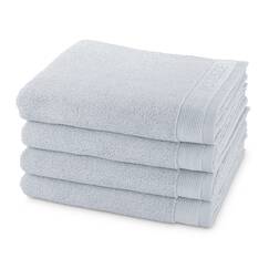 Möve Poolside Handtuch-Set, 4 Handtücher 50 x 100 cm, Made in Germany, 100% Baumwolle, Silver, 4 * 50x100