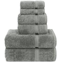 Chakir Turkish Linens Luxus Spa und Hotelqualität Premium türkische Baumwolle 6-teiliges Handtuchset (2X Badetücher, 2X Handtücher, 2X Waschlappen)