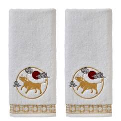 SKL HOME Vern Yip Zodiac Ox Handtuchset, Baumwolle, Wei&szlig;, Small, 2