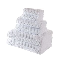 BAGNO MILANO 100% türkische Baumwolle Jacquard Luxus Handtuchset - Quick Dry Non-GMO Ultraweich, Plüsch und saugfähig Luxus Durable türkische Handtücher Set (Weiß, 6-teiliges Handtuchset)
