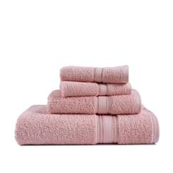 CHATEAU HOME COLLECTION 100% Baumwolle 600 GSM 4-teiliges Handtuchset (1 Badetuch, 1 Handtuch, 2 Waschlappen) - Erröten