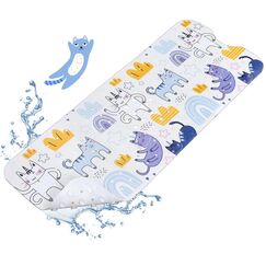 YOCOLE Kinderbadewannenmatte 100x40cm Duschmatte Rutschfest, BPA-frei PVC, Saugnäpfen, Schimmelresistent & Maschinenwaschbar